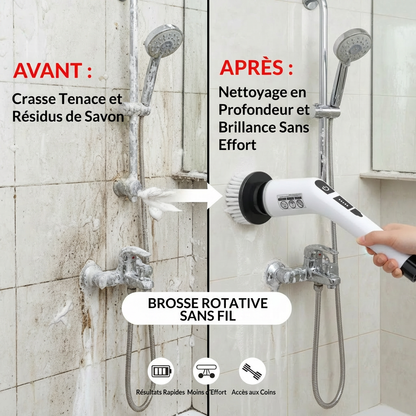 Spin Scrubber Électrique - Brosse Rotative Puissante Multi-Usage pour Nettoyage sans Effort