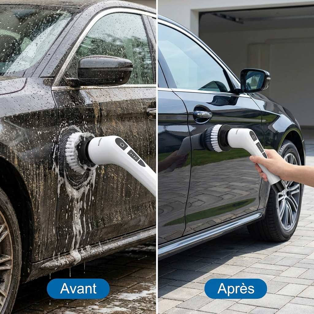 Spin Scrubber Électrique - Brosse Rotative Puissante Multi-Usage pour Nettoyage sans Effort