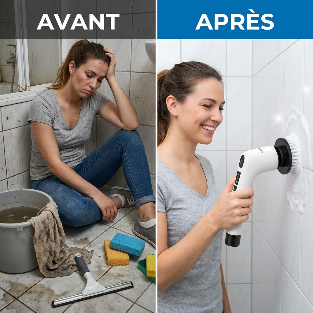 Spin Scrubber Électrique - Brosse Rotative Puissante Multi-Usage pour Nettoyage sans Effort