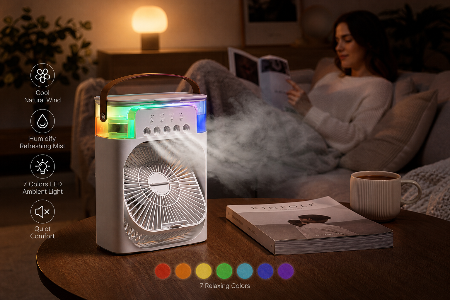 Ventilateur Climatiseur 3-en-1 LED
