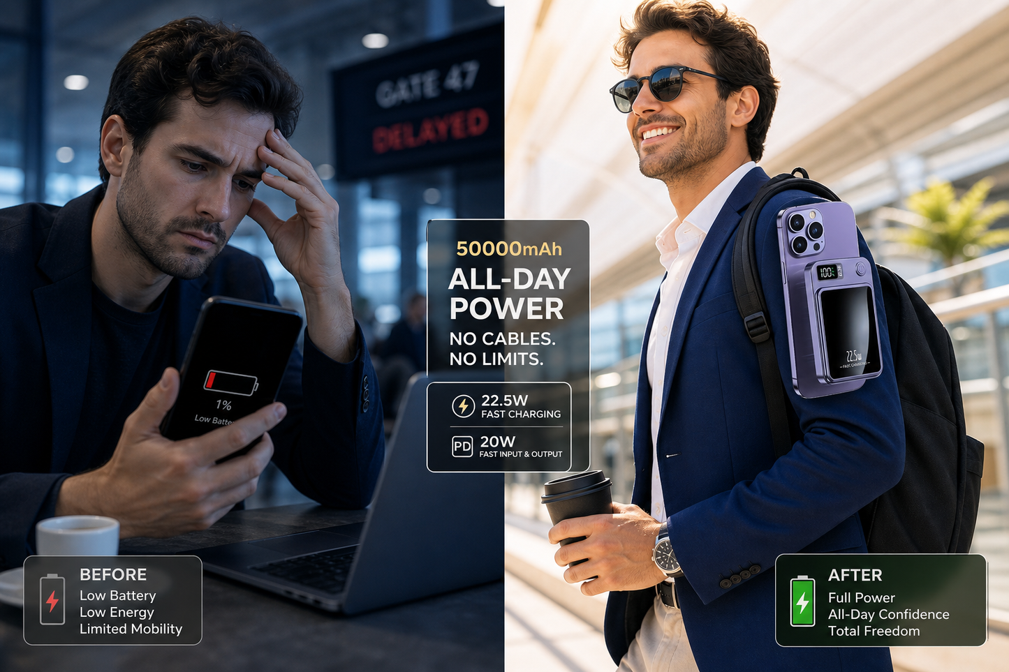 Power Bank Magnétique 50000mAh